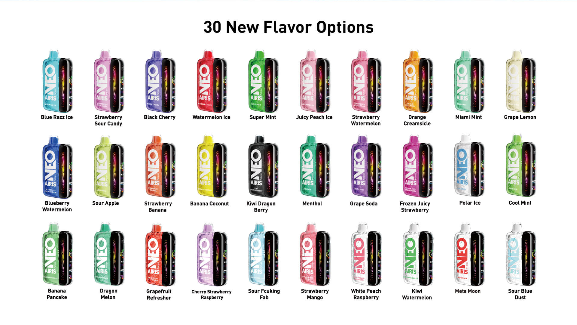 Airis Neo P40000 offers up to 30 diverse flavors to match different tastes and occasions